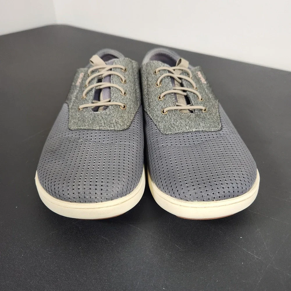 OluKai Nohea Moku Mens Grey Boat Shoes Coastal Casual Sneakers 10283-2610 Size 9